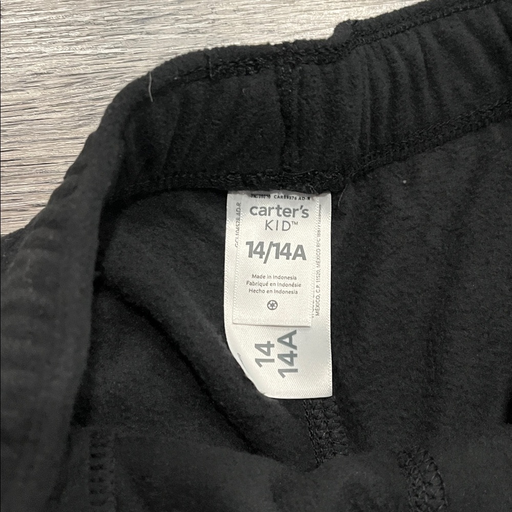 Carter's Black Fleece Pants boys 14/14A - Picture 5 of 5